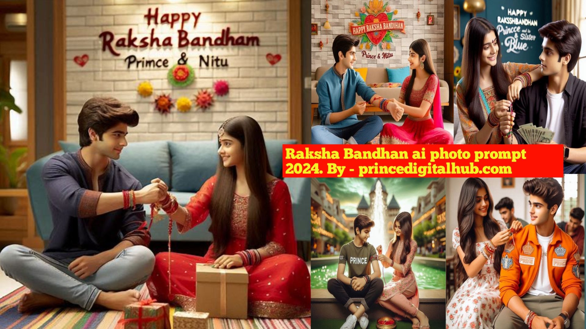 Raksha Bandhan ai photo editing prompt by prince Digital Hub com